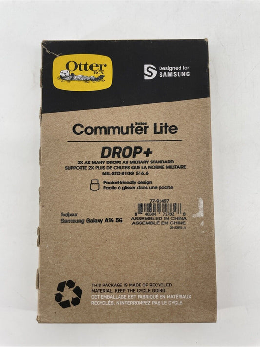 OtterBox Case for Samsung Galaxy A14 5G - Black Hard Cover Commuter Lite Series