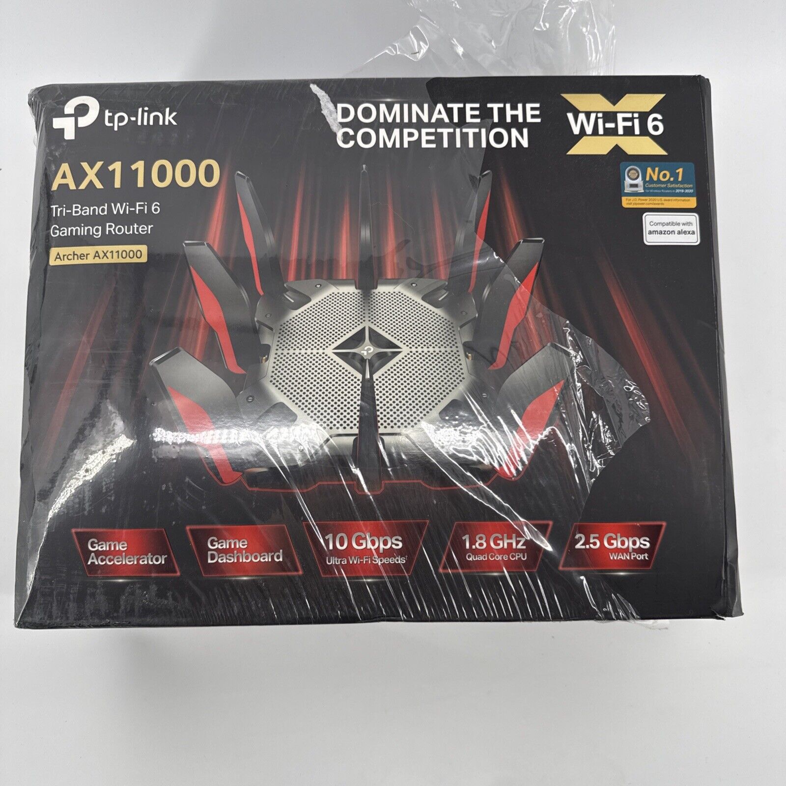 TP-LINK Archer AX11000 Tri-Band Wi-Fi 6 Gaming Router - Black/Red