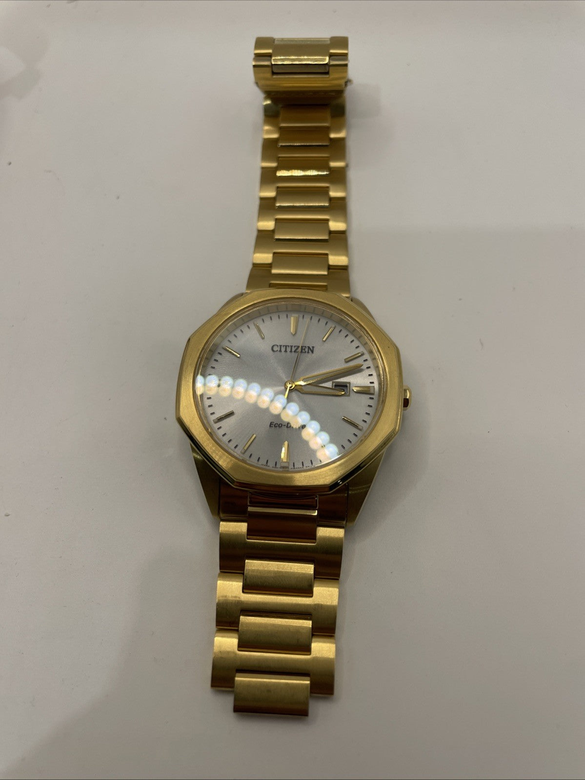 Citizen Men's Eco-Drive  Gold Crystal 40mm Steel Watch BM7492-57A Broken Clasp