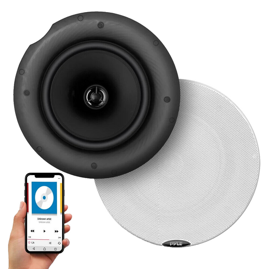 Pyle Ceiling and Wall Mount Speaker - Wireless Bluetooth 6.5" 2-Way Audio 300W