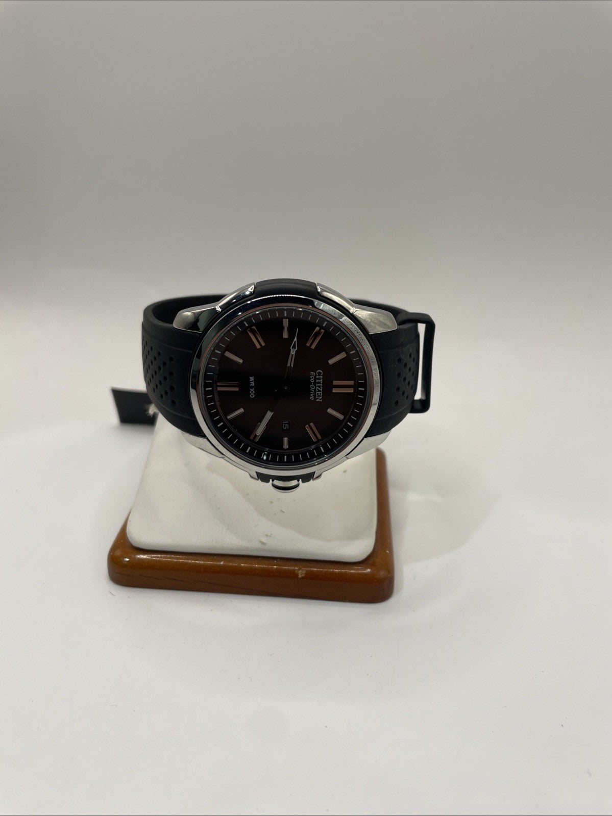 Citizen Men's Watch AW1150-07E Eco Drive Black Dial Rubber Band 44mm New No Box