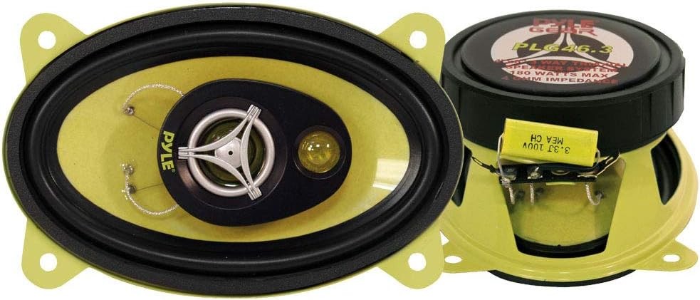 Pyle Car Three-Way Speaker System-Pro 4x6Inch 180W 4Ohm Mid Tweeter Component