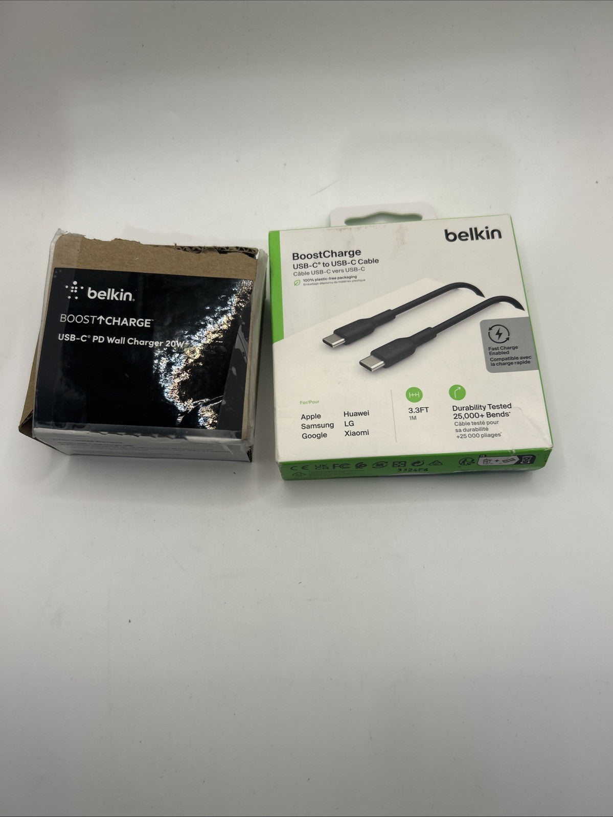 Belkin 20W Fast Charger (USB-C) - PPS for Optimal Power W/  USB C to USB C