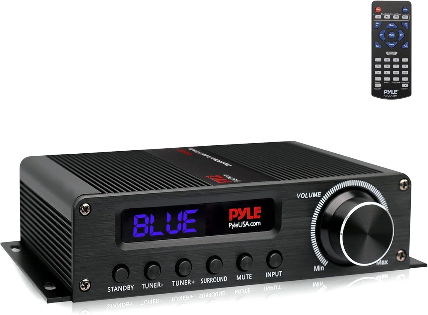 Pyle Home Audio Theater Amplifier with Bluetooth and Stereo Amplifier, Black
