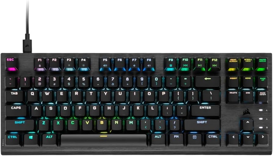 CORSAIR K60 RGB TKL RGB Tenkeyless Optical-Mechanical Wired Gaming Keyboard