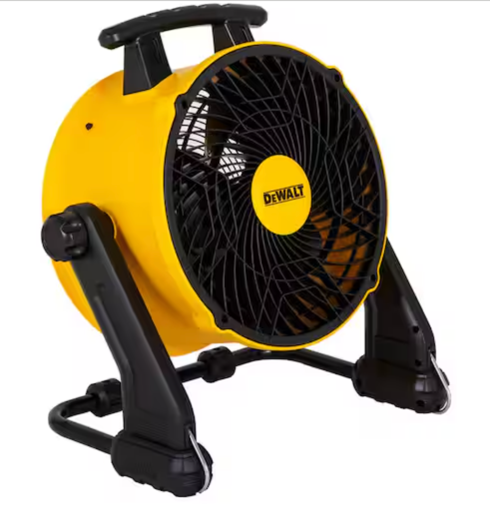 Dewalt 16” 3-Speed Portable Job Shop Fan, Benchtop, Hanging, 4000 CFM, DXF1616