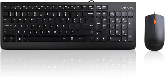 Lenovo 300 USB Keyboard & Mouse Combo – Full-Size Wired Setup, Durable