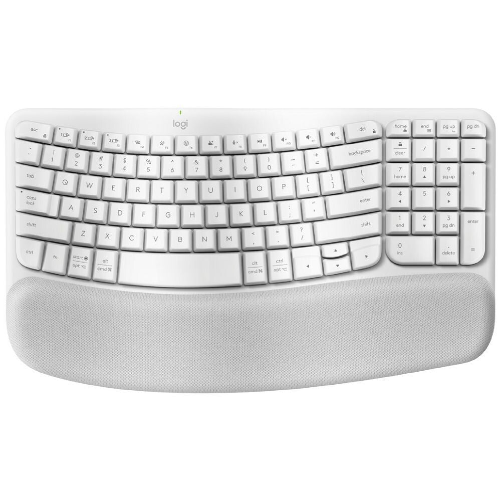 Logitech Wave Keys Wireless Ergonomic Keyboard w/ Cushioned Palm Rest