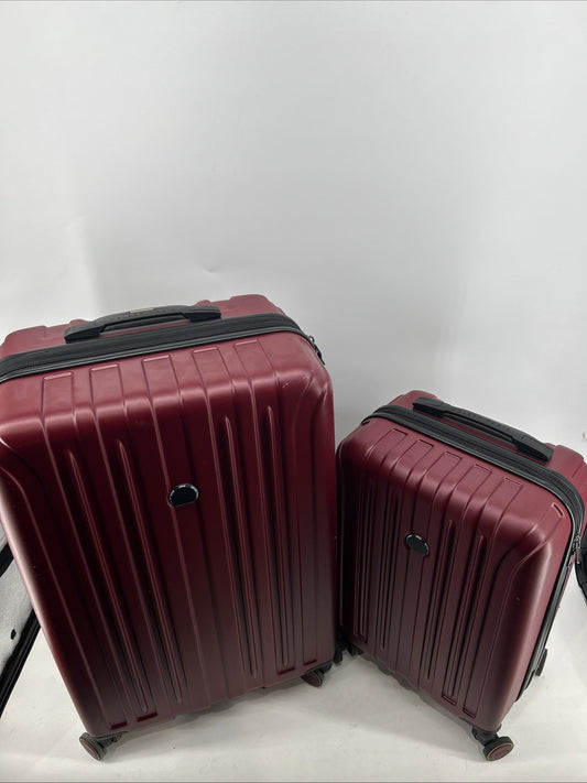 Delsey Paris Accelerate 2-Piece 30" & 22" CarryOn Hardside Luggage Set Red