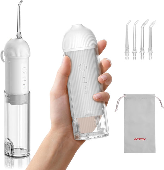 BESTEK Water Dental Flosser Teeth Pick: Cordless Portable Oral Irrigator