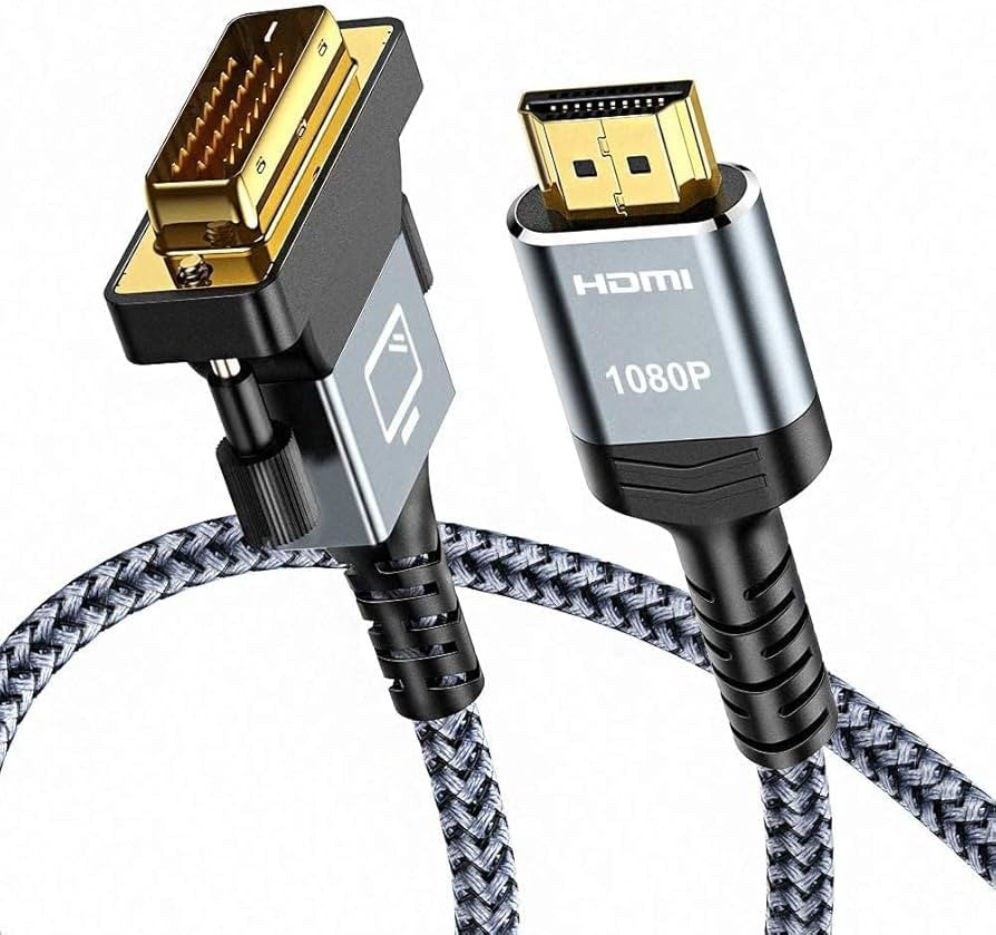Capshi HDMI A to DVI Adapter Cable 6FT, High-Speed Gold-Plated Plug and Play
