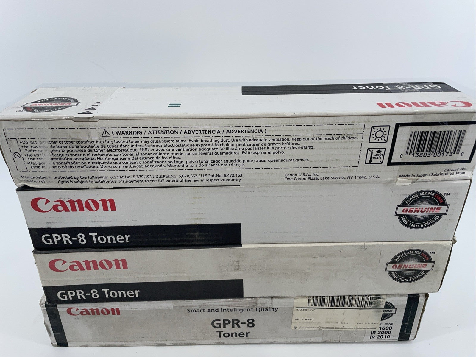 Bulk 4 Pack Canon GPR-8 Black Toner Laser Cartridge Open Box New