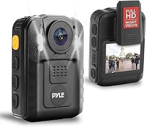 Pyle Police Security Video Compact Camera - HD 2304x1296p Rechargeable Wireless