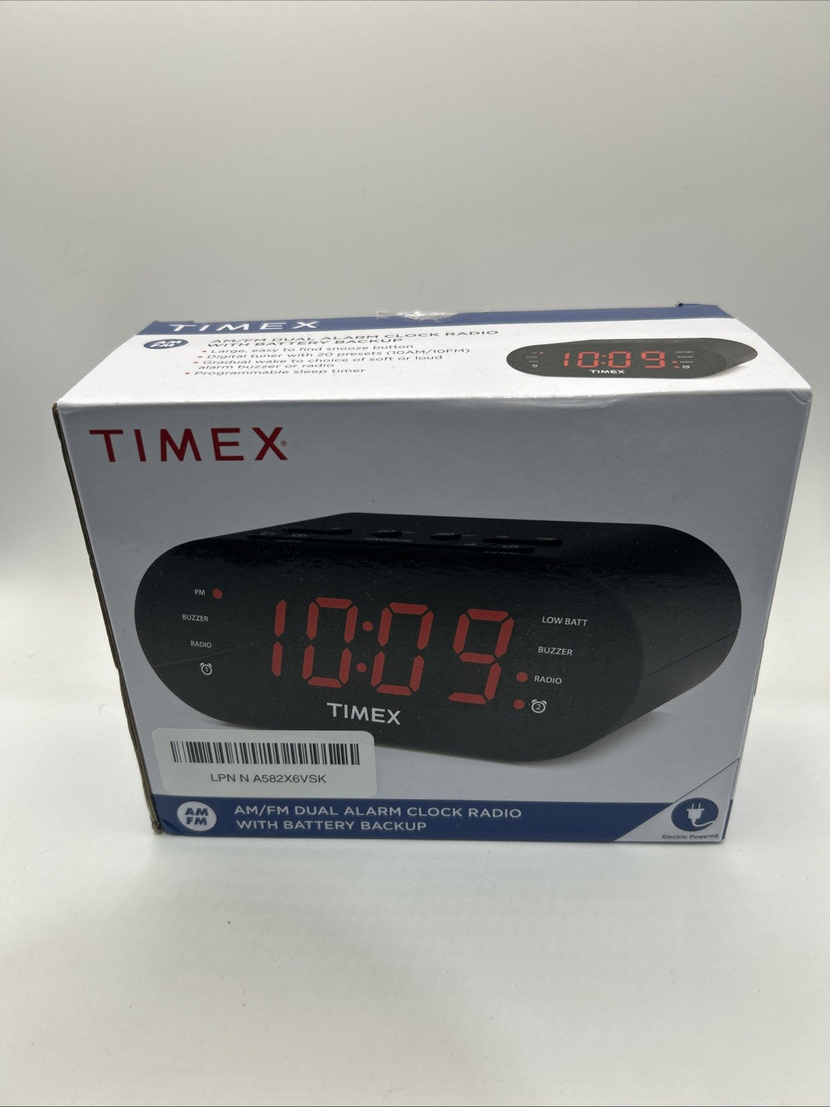 Timex T231GRY Dual Alarm AM/FM Clock Radio with Digital Tuning