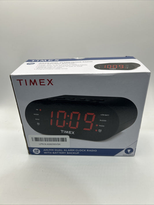 Timex T231GRY Dual Alarm AM/FM Clock Radio with Digital Tuning