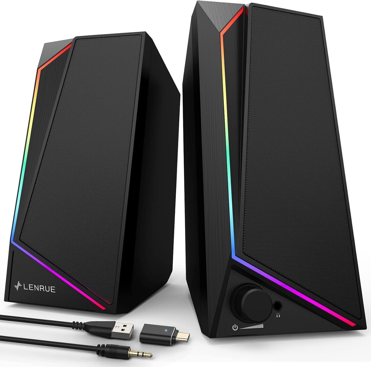 Computer Speakers USB/USB-C Powered PC Speakers with Loud Stereo Sound Headph...