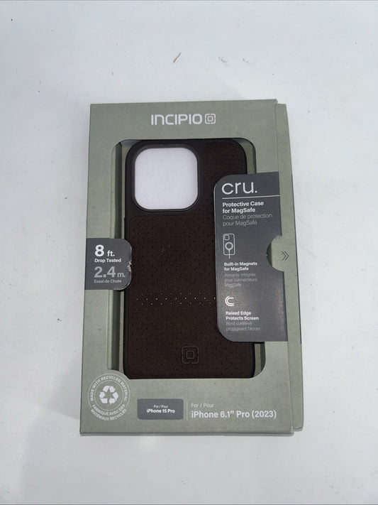 Incipio cru. Apple iPhone 15 Pro Protective Case with MagSafe - Brown Faux Leath