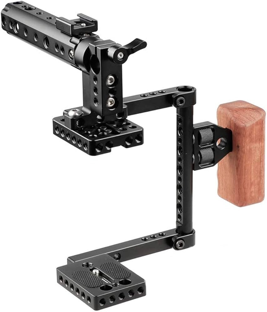 CAMVATE DSLR Camera with Cage Top Handle Wood Grip for 600D 70D 80D - 1373