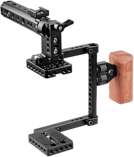 CAMVATE DSLR Camera with Cage Top Handle Wood Grip for 600D 70D 80D - 1373