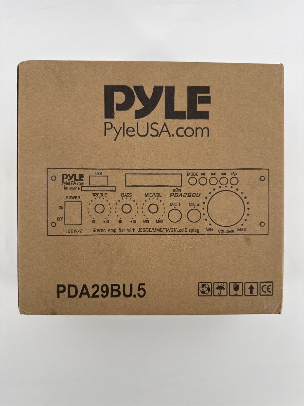 Pyle Wireless BT Stereo Power Amplifier-100WX2 Blue Series Compact and Audio