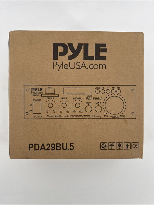 Pyle Wireless BT Stereo Power Amplifier-100WX2 Blue Series Compact and Audio