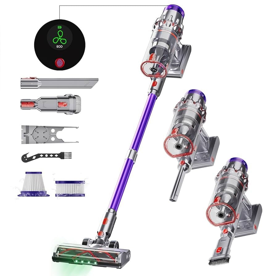 MBYULO Cordless Vacuum Cleaner 600W 55Kpa Vacuum Cleaners for Home