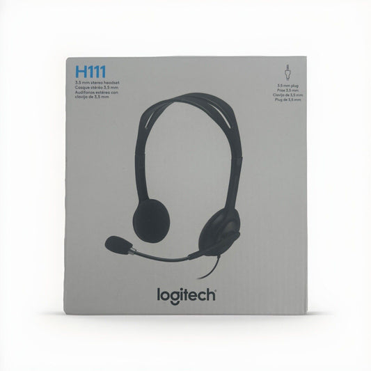 Logitech H111 Wired Stereo Headset with Mic 3.5mm Jack PC Mac Laptop USA Seller