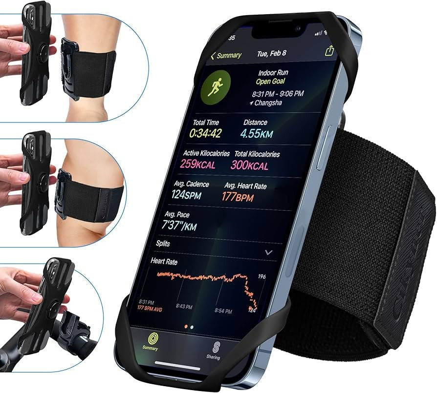 Cikyner Running Armband, 3 in 1 Running Phone Holder Sports Armband Bicycle