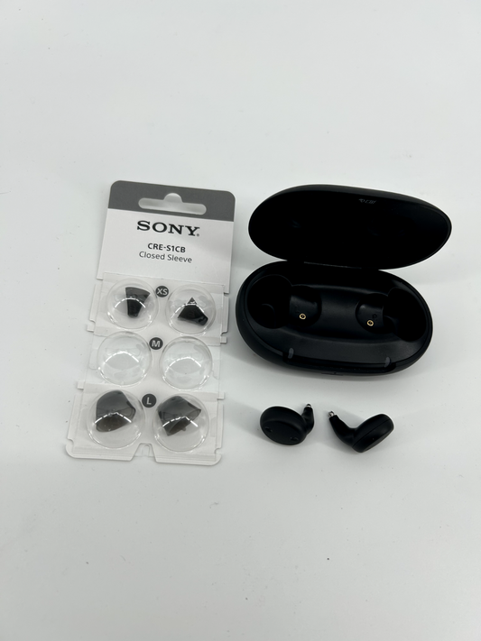Sony CRE-E10 Self-Fitting OTC Hearing Aid - Device and Charging Case 4 Tips