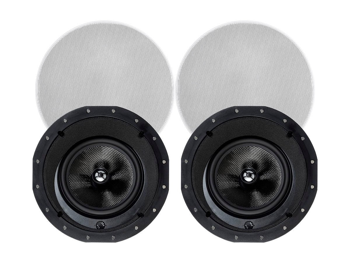 Monoprice 2-Way Carbon Fiber In-Ceiling Speakers - 8-Inch