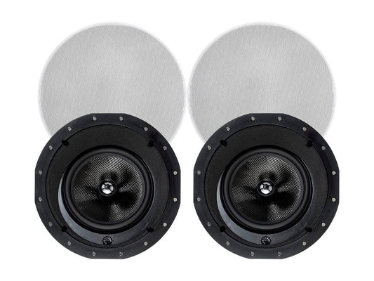 Monoprice 2-Way Carbon Fiber In-Ceiling Speakers - 8-Inch