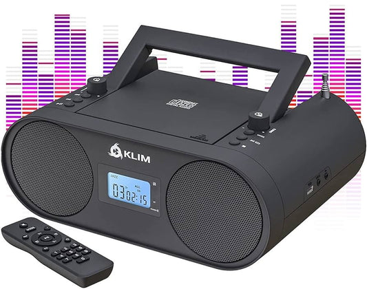 KLIM Boombox B4 CD Player Portable Audio System - New - AM/FM Radio