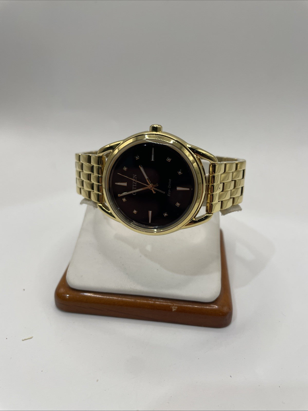 Citizen Women's Watch FE7092-50E Eco Drive Black Gold Stainless Steel 36mm Used
