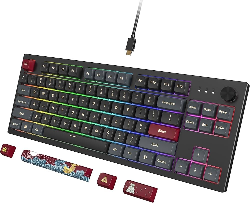 Montech MKey TKL Mechanical Gaming Keyboard: Customizable RGB LED, Premium MDA