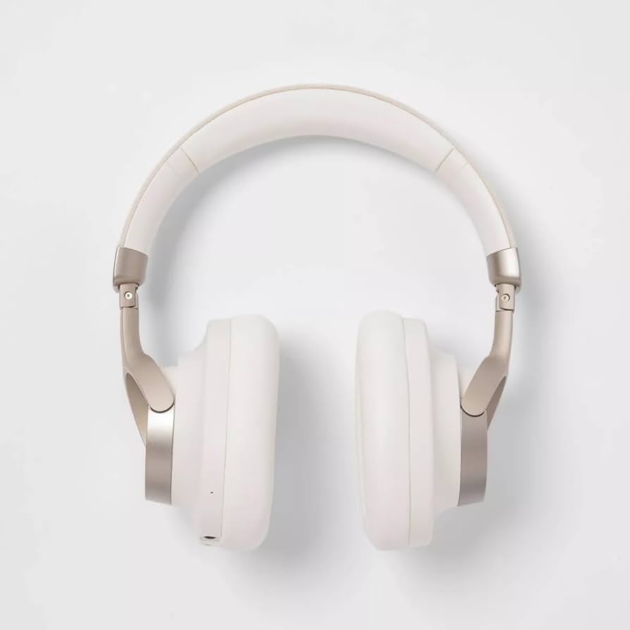 Active Noise Canceling Bluetooth Wireless Over Ear Headphones - heyday White