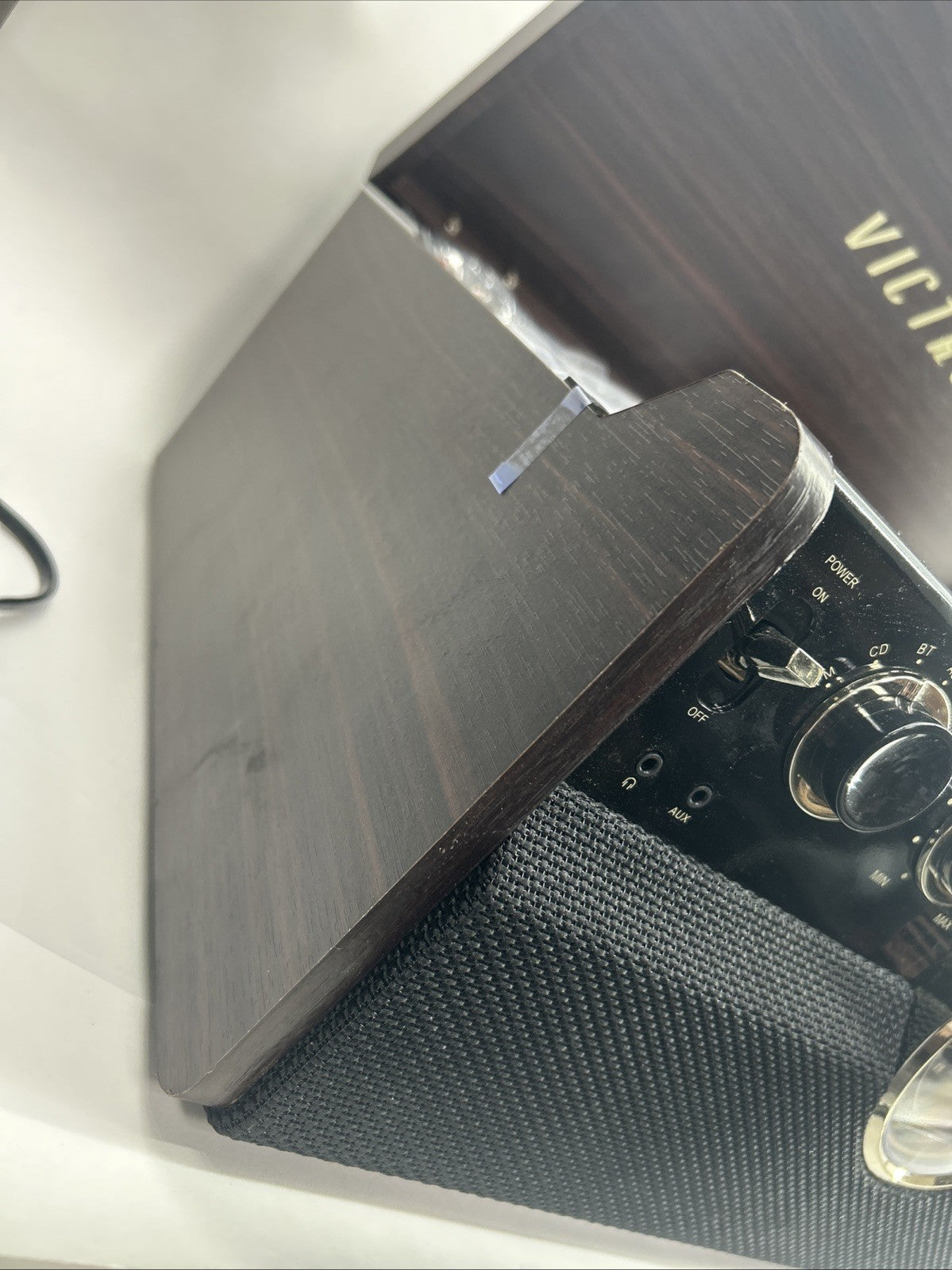 Victrola VTA-370B 7-in-1 Wood Bluetooth Retro 3-speed Record Player - See Descri