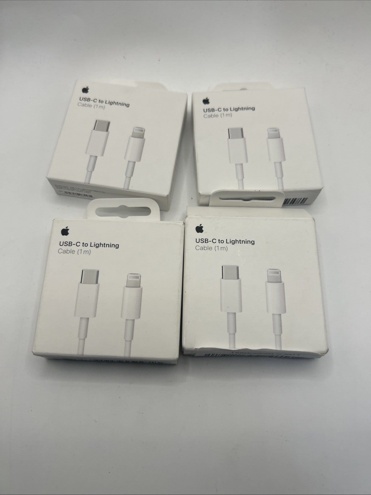 Original Apple MUQ93AM/A USB-C to Lightning 1m/3ft Charging Cable - Lot Of 4