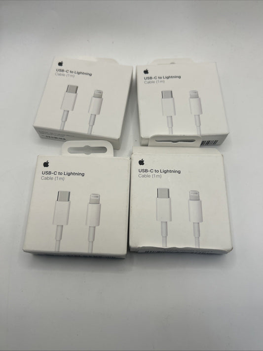 Original Apple MUQ93AM/A USB-C to Lightning 1m/3ft Charging Cable - Lot Of 4