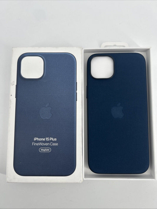 Apple FineWoven Case with MagSafe for iPhone 15 Plus - Pacific Blue