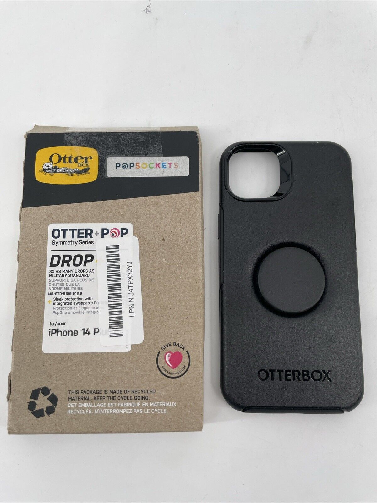 OtterBox Otter + Pop Symmetry Series Case for iPhone 14 Plus (Black)