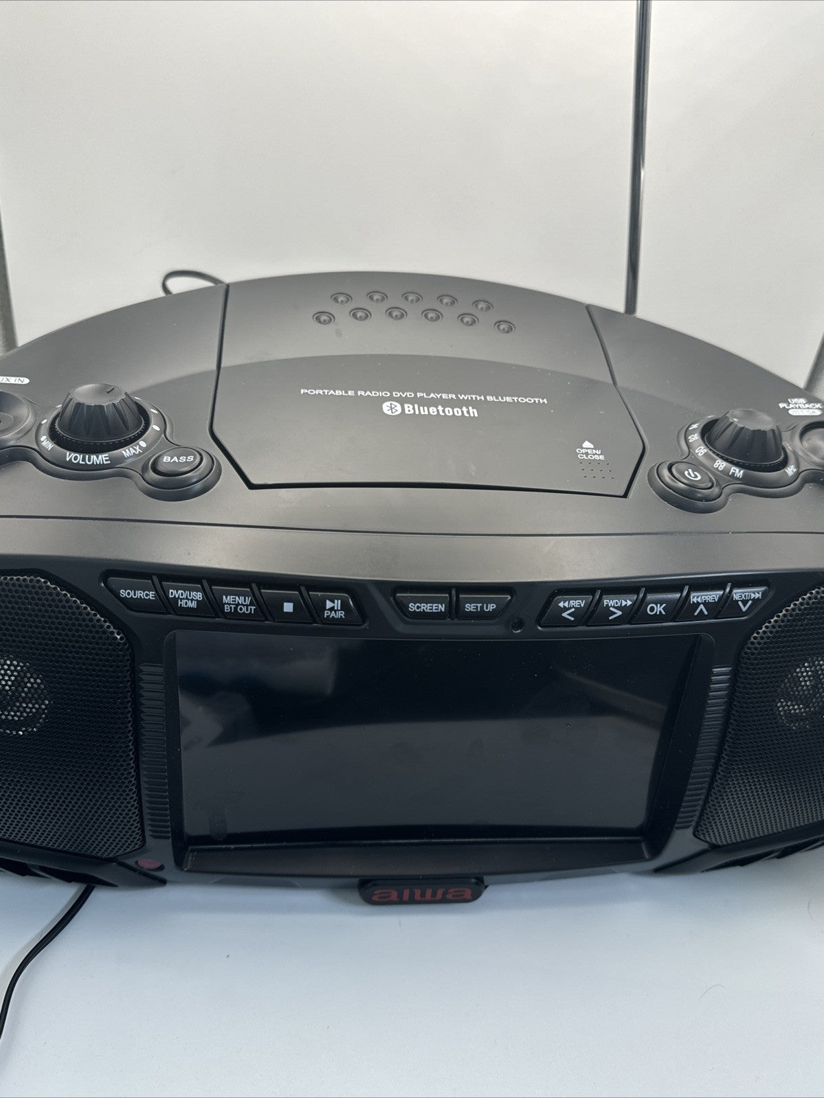 Aiwa Portable Boombox, Crystal Clear Sound with 3W x 2 Speakers and Bass Functio