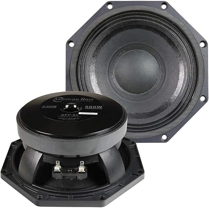 .AVD. American Bass Godfather 8 inches Midrange Car Speaker, 500 Watt Maximum