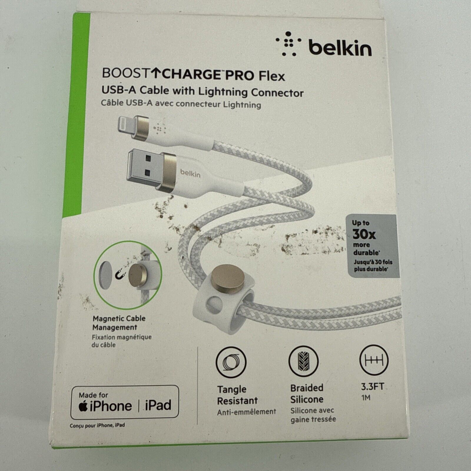 Belkin BoostCharge Pro Flex Braided USB Type A to iPhone Cable (1M/3.3FT)