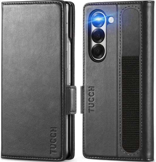 TUCCH Compatible with Galaxy Z Fold6 Wallet Case with S Pen Holder