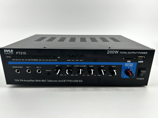 Pyle Power Amplifier 120W MICROPHONE PA Mono 70V Output & Mic Talkover
