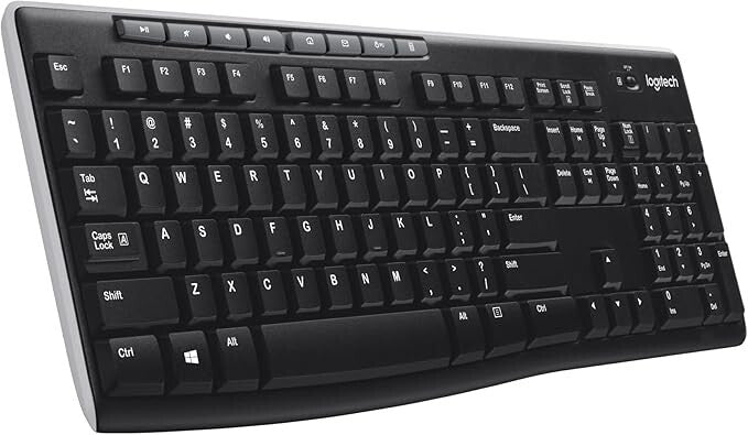 Logitech K270 Wireless Keyboard Full-Size 2.4GHz with Number Pad Windows
