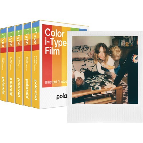 Polaroid Color i-Type Instant Film, 40 Exposures Multicolor- 5-Pack