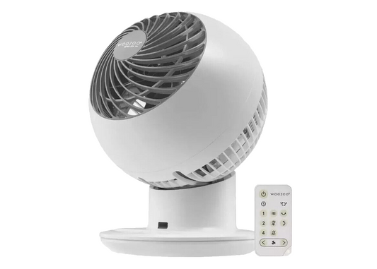 Woozoo Oscillating Desk Fan with Remote Control, Quiet White Fan, PCF-SC15T