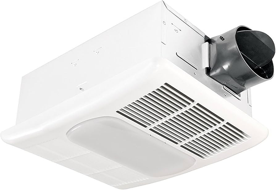 Delta Breez Bathroom Exhaust Fan with Light, Heater & Thermostat, Radiance