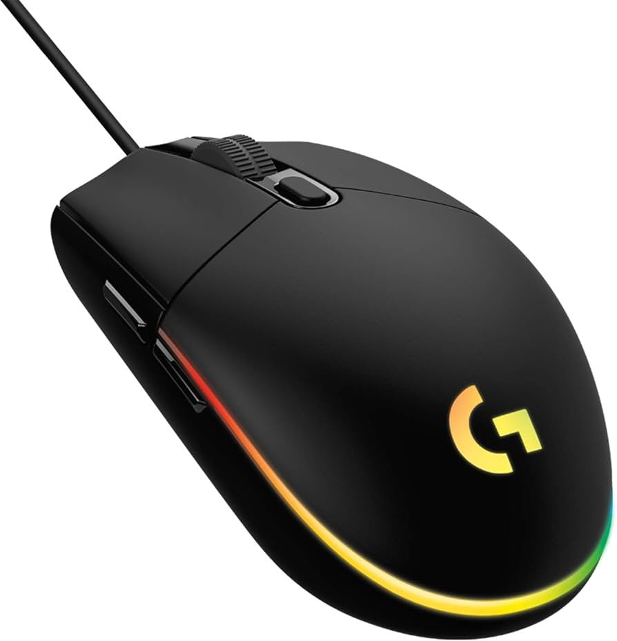 Logitech G203 Wired Gaming Mouse, 8,000 DPI, Rainbow Optical Effect LIGHTSYNC RG